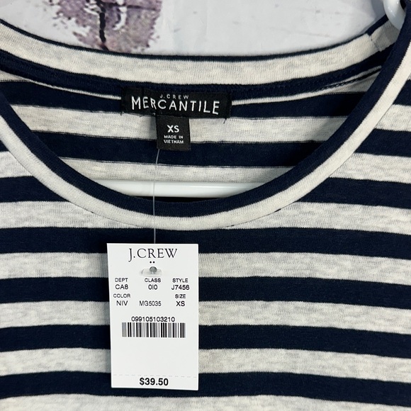J. Crew Navy and White Striped Long Sleeve Top - Picture 2 of 5